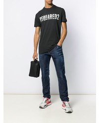 dunkelblaue enge Jeans mit Destroyed-Effekten von DSQUARED2