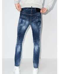 dunkelblaue enge Jeans mit Destroyed-Effekten von DSQUARED2