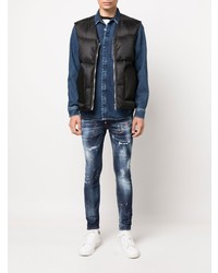 dunkelblaue enge Jeans mit Destroyed-Effekten von DSQUARED2