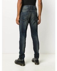 dunkelblaue enge Jeans mit Destroyed-Effekten von Diesel