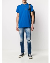 dunkelblaue enge Jeans mit Destroyed-Effekten von Diesel