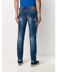 dunkelblaue enge Jeans mit Destroyed-Effekten von Diesel