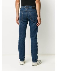 dunkelblaue enge Jeans mit Destroyed-Effekten von Diesel