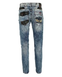 dunkelblaue enge Jeans mit Flicken von Cipo & Baxx