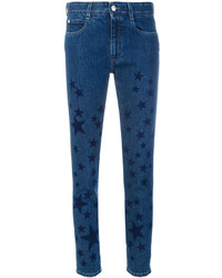 dunkelblaue enge Jeans mit Sternenmuster