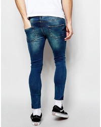 dunkelblaue enge Jeans von Asos