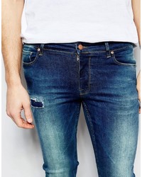 dunkelblaue enge Jeans von Asos