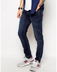 dunkelblaue enge Jeans von Asos