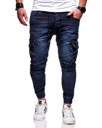 dunkelblaue enge Jeans von behype