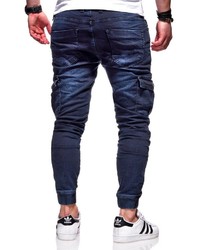 dunkelblaue enge Jeans von behype