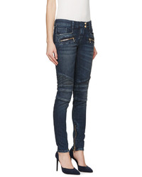 dunkelblaue enge Jeans von Balmain