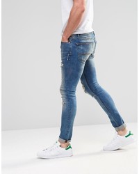 dunkelblaue enge Jeans von Asos