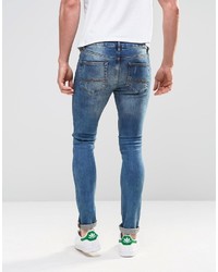 dunkelblaue enge Jeans von Asos