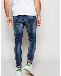 dunkelblaue enge Jeans von Asos