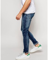 dunkelblaue enge Jeans von Asos