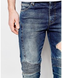 dunkelblaue enge Jeans von Asos