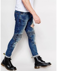 dunkelblaue enge Jeans von Asos