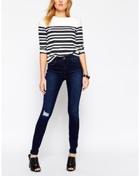 dunkelblaue enge Jeans von Asos