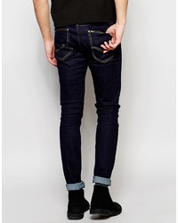 dunkelblaue enge Jeans von Lee