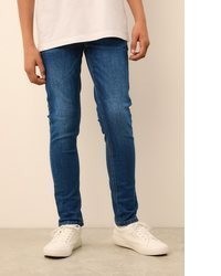 dunkelblaue enge Jeans von next