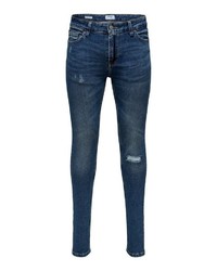 dunkelblaue enge Jeans von ONLY & SONS