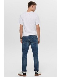 dunkelblaue enge Jeans von ONLY & SONS