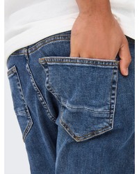dunkelblaue enge Jeans von ONLY & SONS