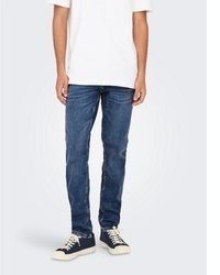 dunkelblaue enge Jeans von ONLY & SONS
