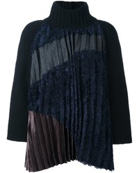 dunkelblaue Bluse mit Falten von Kolor