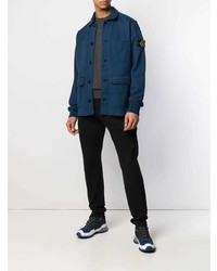 dunkelblaue Feldjacke von Stone Island