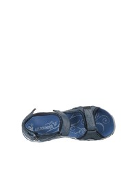 dunkelblaue flache Sandalen aus Leder von Allrounder by Mephisto