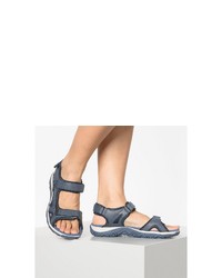 dunkelblaue flache Sandalen aus Leder von Allrounder by Mephisto