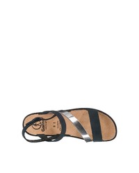 dunkelblaue flache Sandalen aus Leder von Ganter