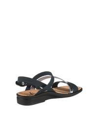 dunkelblaue flache Sandalen aus Leder von Ganter