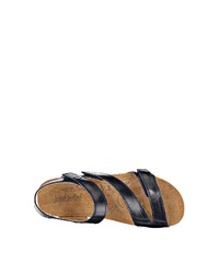 dunkelblaue flache Sandalen aus Leder von Josef Seibel