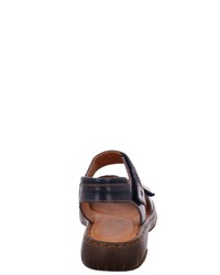 dunkelblaue flache Sandalen aus Leder von Josef Seibel