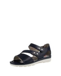 dunkelblaue flache Sandalen aus Leder von Relife