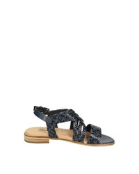 dunkelblaue flache Sandalen aus Leder von Sioux