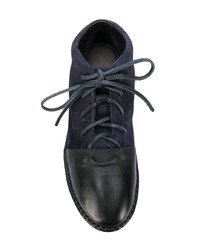 dunkelblaue flache Stiefel mit einer Schnürung aus Wildleder von Marsèll