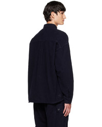 dunkelblaue Flanell Shirtjacke von Nanamica