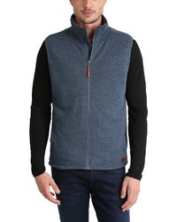 dunkelblaue Fleece-ärmellose Jacke von BLEND