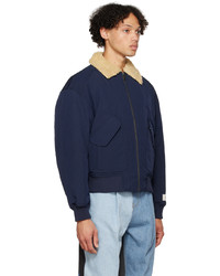 dunkelblaue Fleece-Bomberjacke von Ader Error