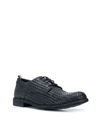 dunkelblaue geflochtene Leder Derby Schuhe von Officine Creative