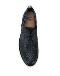 dunkelblaue geflochtene Leder Derby Schuhe von Officine Creative