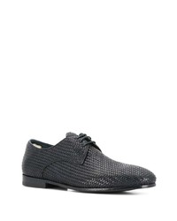 dunkelblaue geflochtene Leder Derby Schuhe von Officine Creative