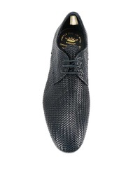 dunkelblaue geflochtene Leder Derby Schuhe von Officine Creative