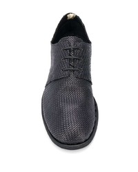 dunkelblaue geflochtene Leder Derby Schuhe von Officine Creative