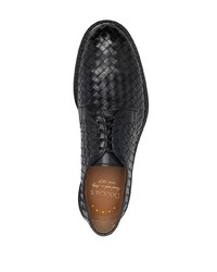 dunkelblaue geflochtene Leder Derby Schuhe von Doucal's