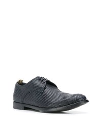 dunkelblaue geflochtene Leder Derby Schuhe von Officine Creative