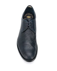 dunkelblaue geflochtene Leder Derby Schuhe von Officine Creative